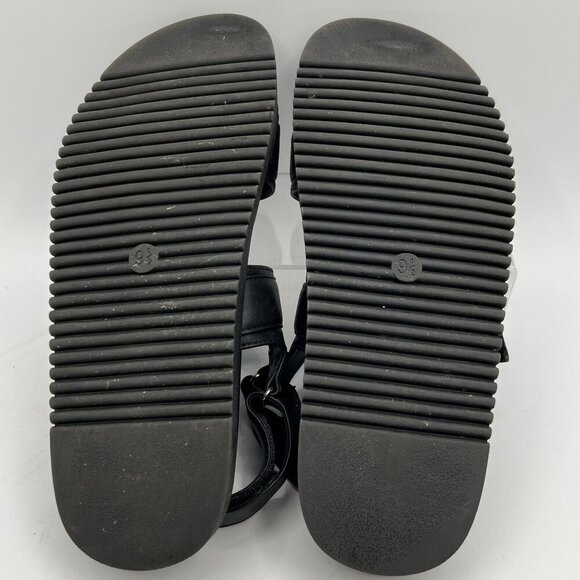 Madden Girl 9.5 Black Sprintt Sandals Gold Buckle Chunky Comfort Footbed Witchy - Picture 10 of 11